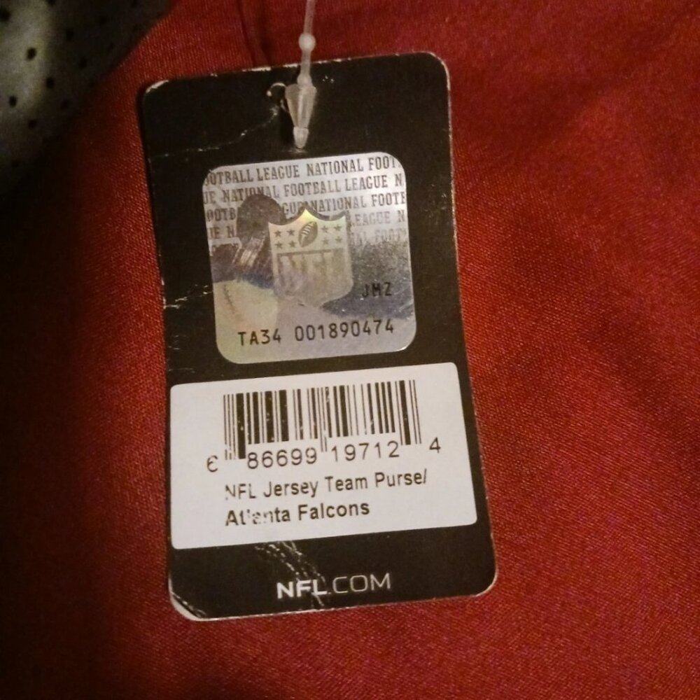 Licenced NFL Atlanta Falcons Womans Black and Red Shoulder Bag with Tag - Picture 4 of 7